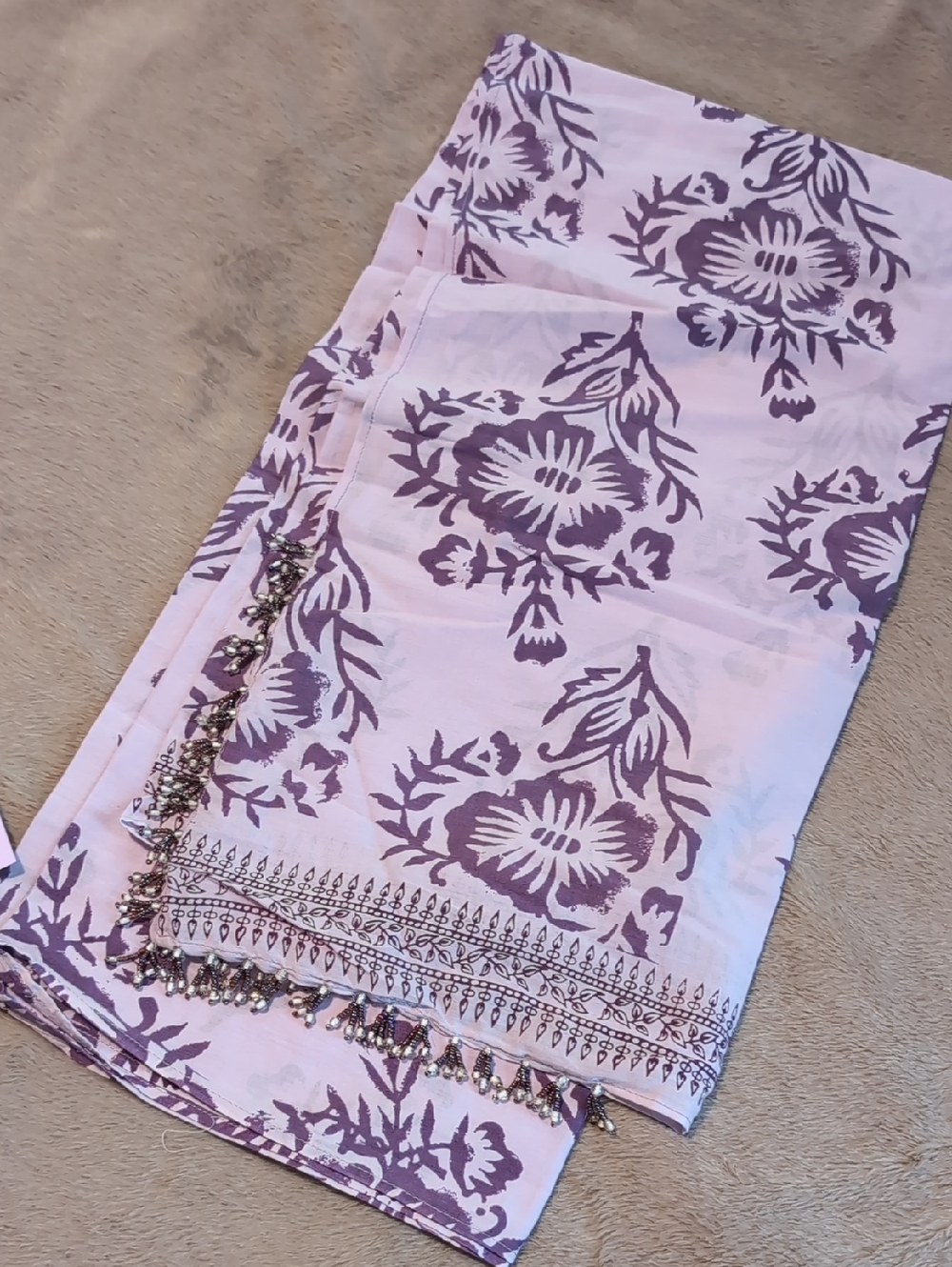 Calypso Christiane Celle Lilac Floral Beaded Swim Sarong Pareo